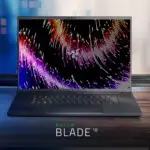 Razer Blade 18 Gaming Laptop with QHD+ 300Hz display and NVIDIA RTX 40 graphics.