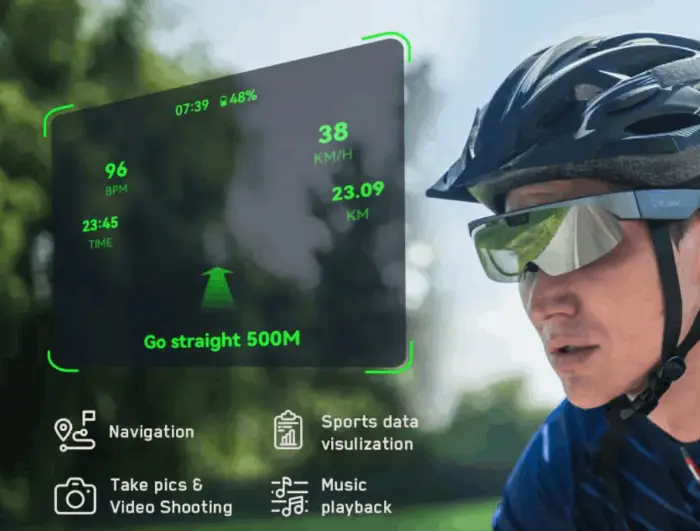 LAWK ONE AR glasses elevate outdoor adventures by providing real-time data.