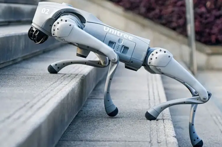 Unitree Go2 Robot Dog incorporates AI technology and lifelike simulation for an advanced robotic companion experience.